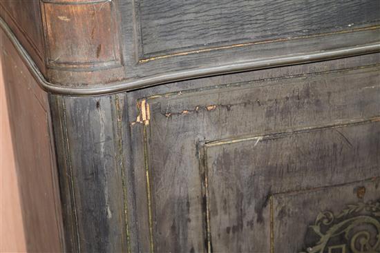 A pair of boulle style marble top cabinets W.80cm